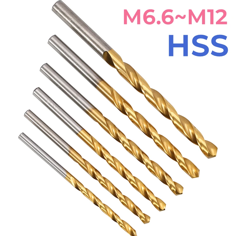 

Titanium High Speed Steel Twist Drill Bit Set M6.6~M12 HSS Tool Sets Accessories For Metal Drilling Cutter Machine