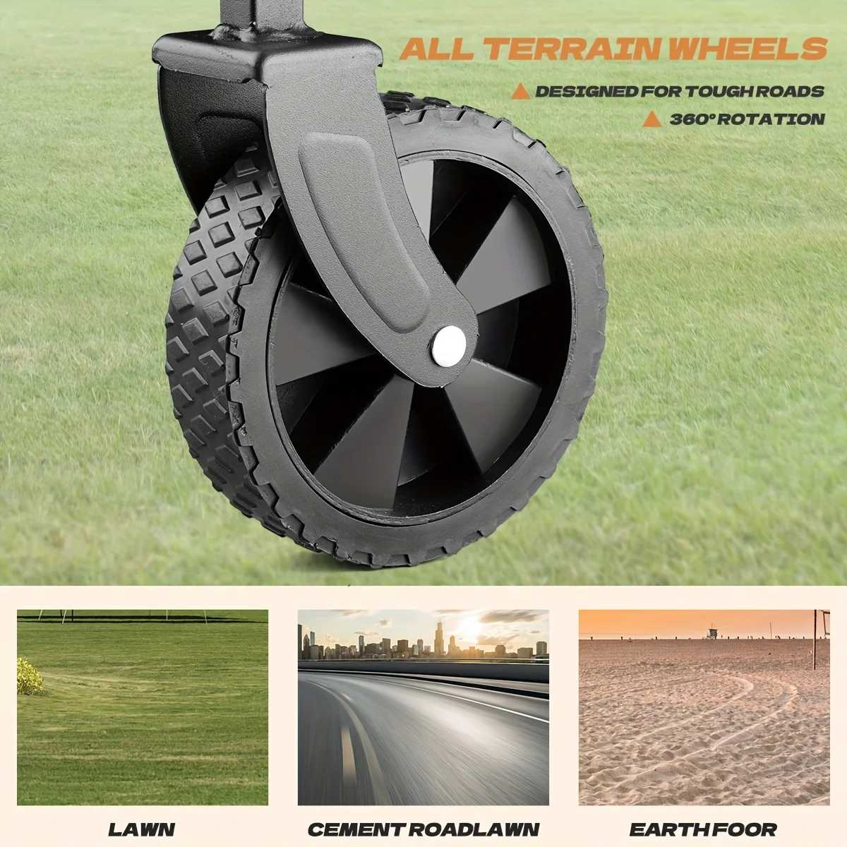 Basics Collapsible Folding Wagon, Heavy Duty, Utility Wagon for Sports, Camping, Garden, and Shopping