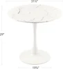 32 Inch |Round Dining Table with Faux Marble Top for Kitchen Bar Patio and More| Modern Small Coffee Table Living Room Accent 3