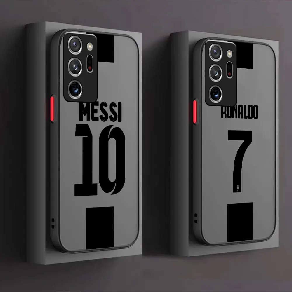 Custodia Da Calcio Numero 7 10 Per Samsung Galaxy S10 Plus S8 S9 Note 10 Plus Note 20 Ultra Note 9 8 Cover Opaca Antiurto Trasparente
