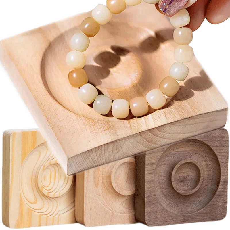 

Wooden Jewelry Display Tray Bead Pendant Showcase Bracelet Holder Bracelet Stand for Store Countertop Brooch Earrings Showcase