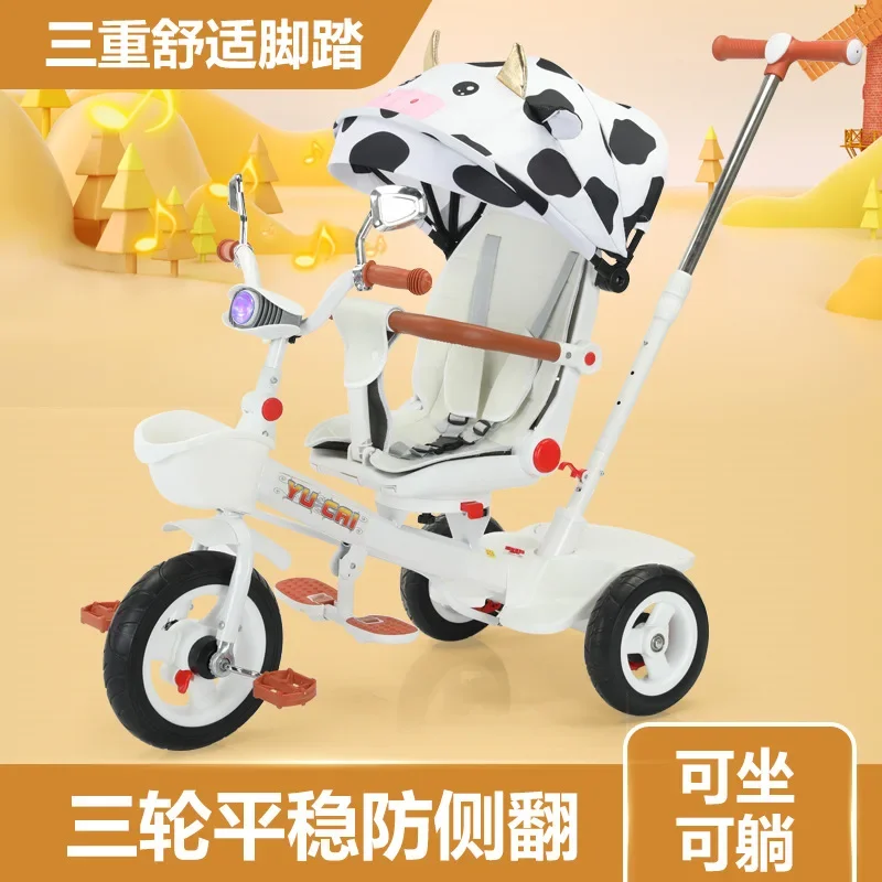 

Children's Tricycle Multifunctional Baby Stroller High Landscape Strolling Children Aged 1-3 Years Old Hand Pushed