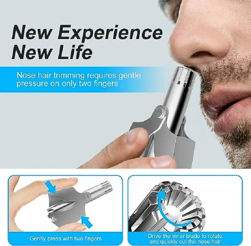 Nose Hair Trimmer For Men Stainless Steel Manual Shaver Nose Hair Razor Washable Portable Trimmer