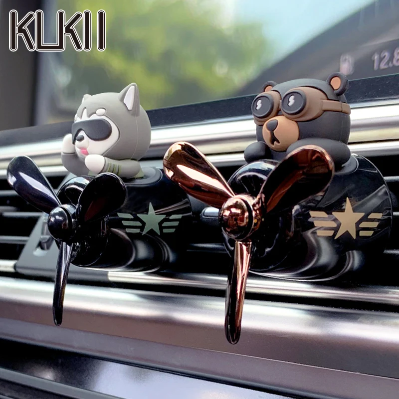 Bear pilot car air freshener flavor dog vent perfume diffuser fragrance scent auto deroration acccessories aromatherapy auto 3