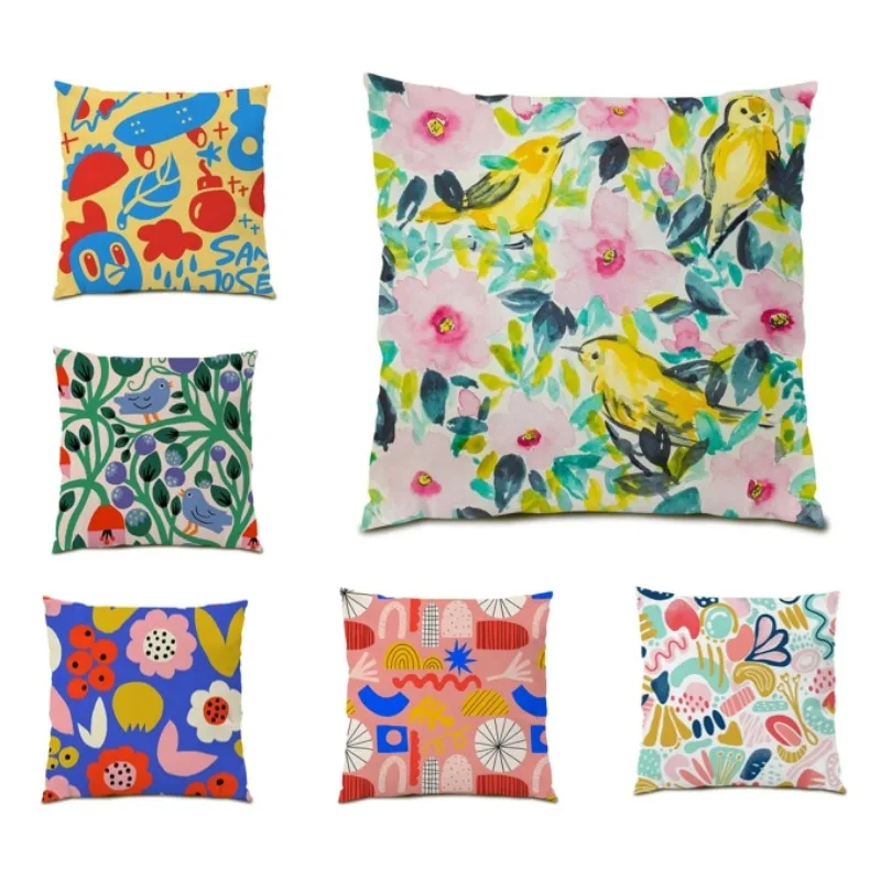 

Double sided Luxury Geometric cojines 45x45 Throw Pillow Case Striped Square Cushion Cover for Kids Room Home Decor DF916