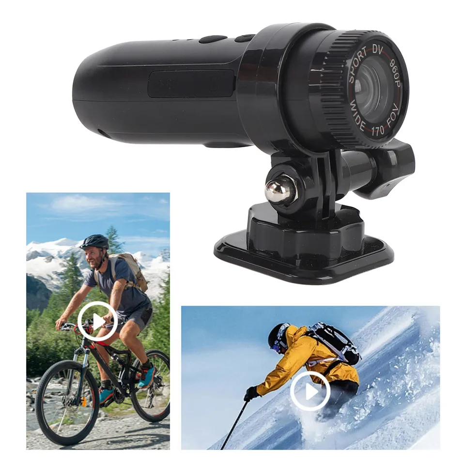 Caméra Pour Casque Moto/vélo – 960P, Grand Angle 170°, étanche, Batterie 5h, Enregistrement Boucle | Pour Sport, Action, Sécurité