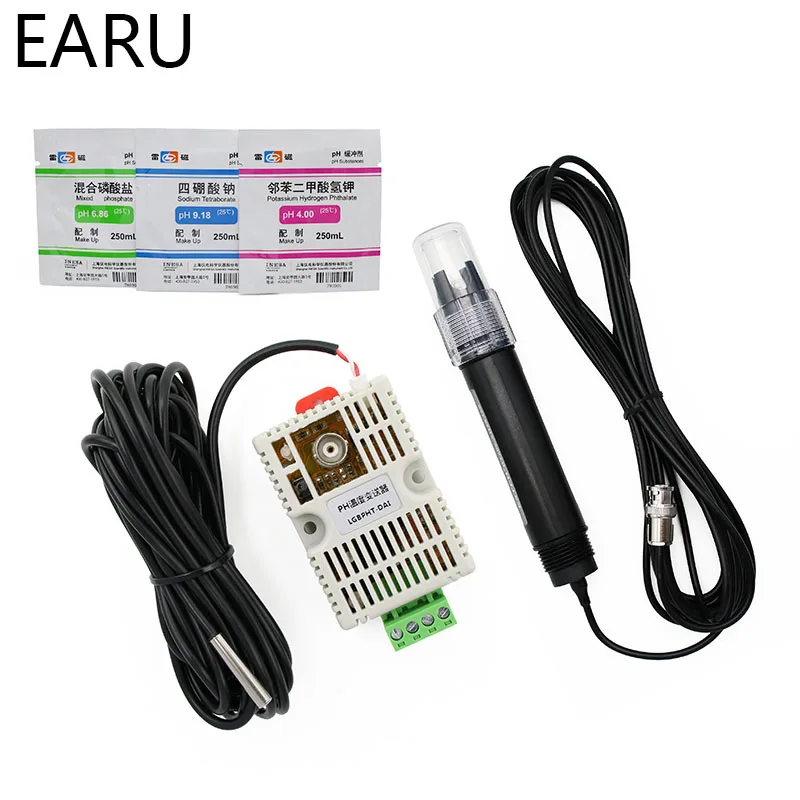 

PH Temperature Transmitter Detection Sensor Module Voltage 0-5V 0-10V 4-20mA RS485 Output PH Sensor PH Electrode BNC