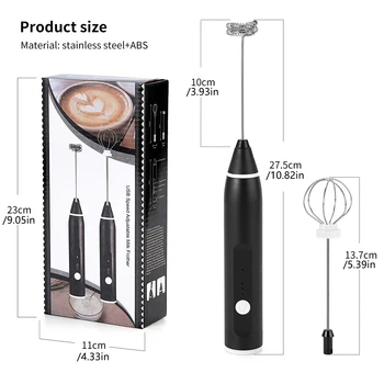Frullino per le uova wireless USB, frullatore elettrico a 3 velocità, montalatte per caffè, frullatore per panna, robot da cucina e macchina per alimenti complementare 1