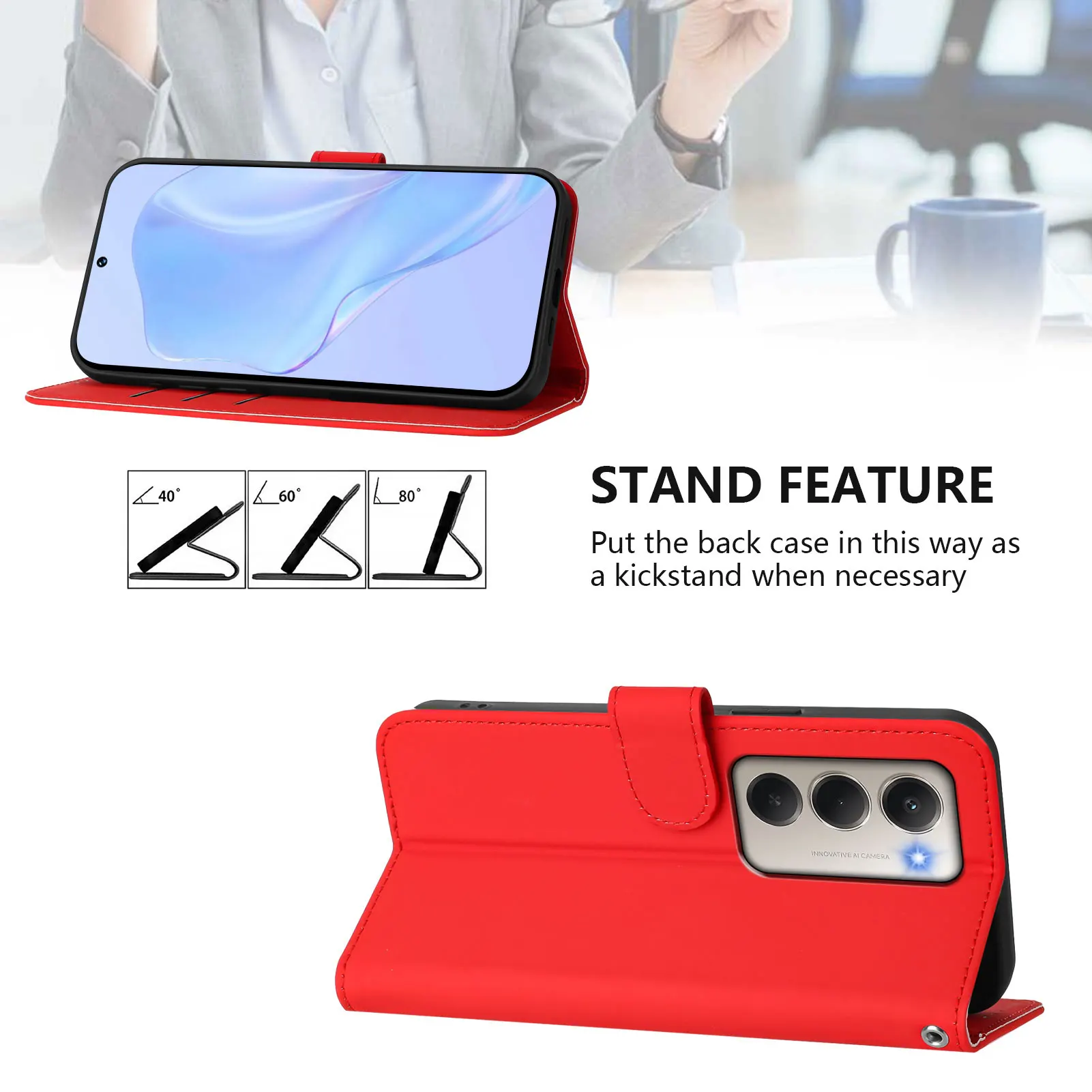 Luxury Leather Wallet Flip Cover with Magnetic Buckle and Premium Handcrafted Finish