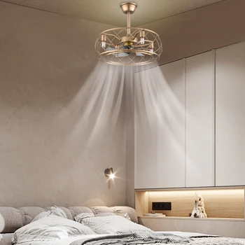 20" Ceiling Fan Chandelier 2 in 1 Ceiling Light W/ Fan Remote Control 3-Gear Speed Adjustment W/ Timing for Home 2