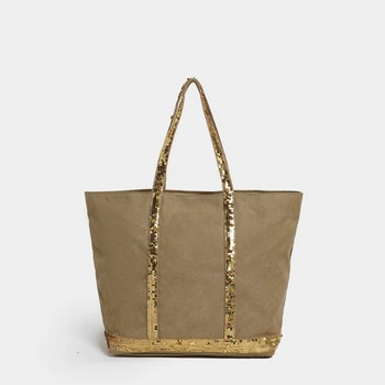 2025 women's new retro shoulder crossbody bag casual handbag canvas shoulder bag sequin large capacity tote bag 1