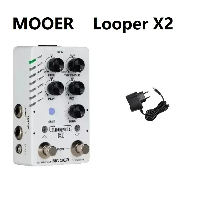 MOOER LOOPER X2 Dual-footswitch Stereo Looper Pedal Auto