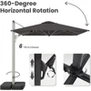 9'x12' 360°Rotation Outdoor Umbrella, Double Top Large Offset Sun Shade Umbrella for Garden Deck Pool Backyard Patio 5