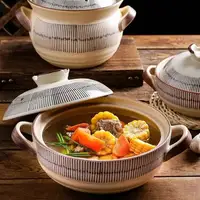 Casserole de cuisine rétro japonaise avec couvercle, poêle à Leurs oût, soupe en céramique, cuisson, bomicrophone optique, pots astronomiques 3
