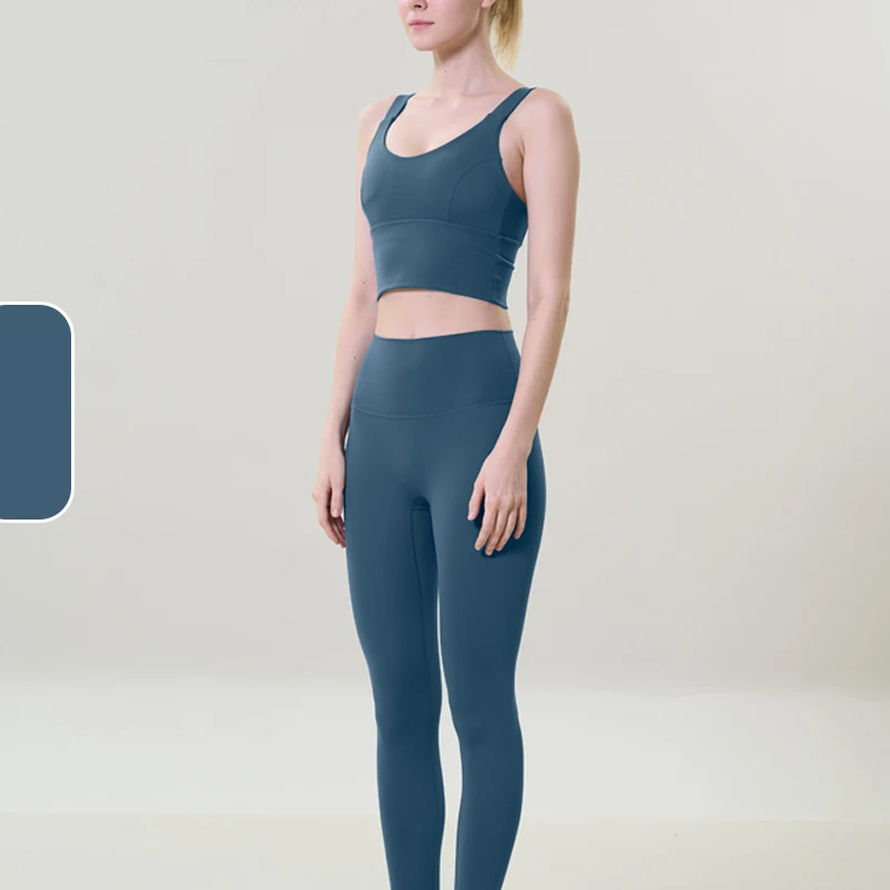 2 قطعة اليوغا مجموعات الرياضة اللياقة البدنية عالي...