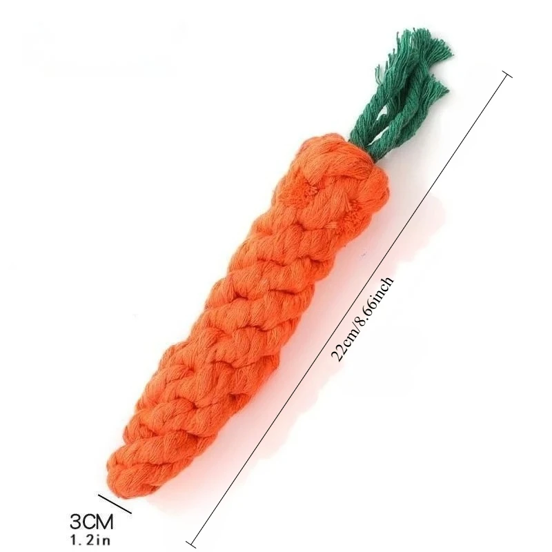 1/2/3PCS Carrot Shaped Pet Knot Toy for Dogs and Cats Cotton Rope Chew Toy Indoor Play Dog Cat Accessories Fun Training Tool
