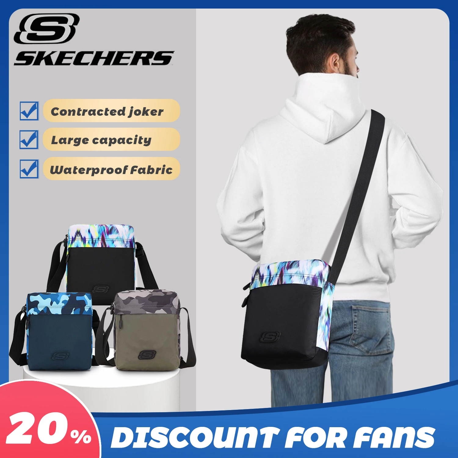 SKECHERSMessengerBagCasualShoulderPurseCasualSlingPackforWork