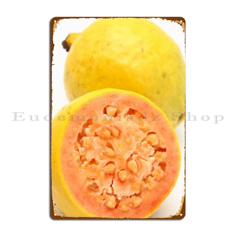 Guava Fruits Metal Signs Cinema Party Plates Garage Design Crea Poster In Latta