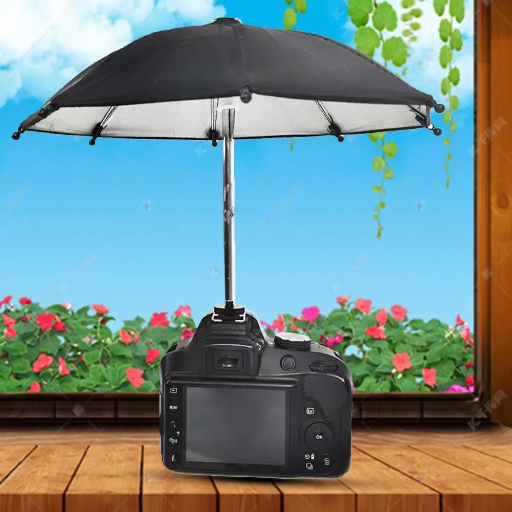Camera umbrella useful DSLR camera umbrella photography accessory rotatable hot shoe cover rainy holder