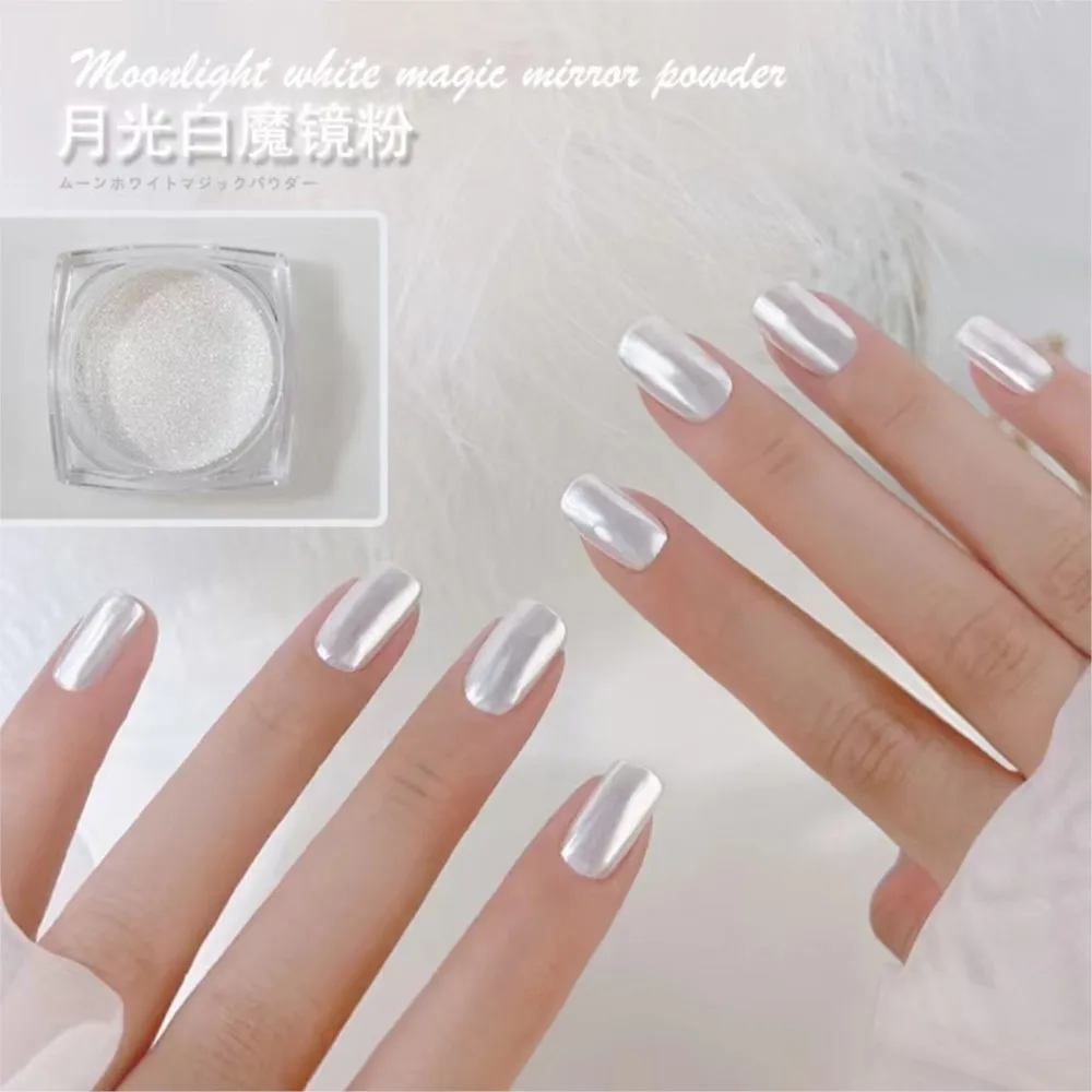 Mirror Pearl Shell Nail Powder Glimmer Moonlight White Chrome Pigment UV  Gel Polish Rubbing Dust Iridescent Decoration SW8016 - AliExpress