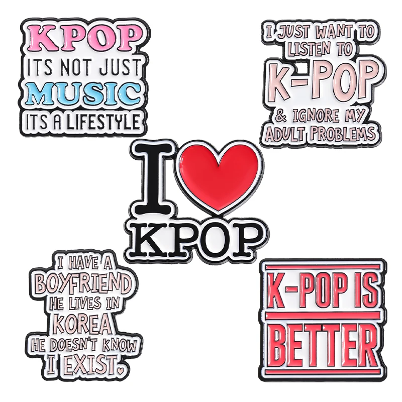 Ich liebe kpop Emaille Pins Musik Lifestyle Tape Broschen Revers Abzeichen Taschen Zubehör Cartoon Bands Schmuck Geschenk für Fans Freunde