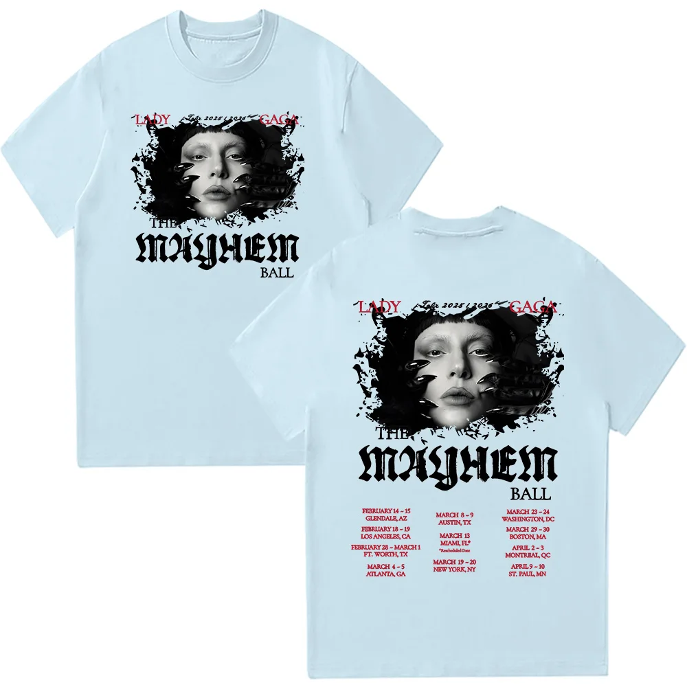 Lady Gaga The Mayhem Ball T-shirts Women O-Neck Short Sleeve