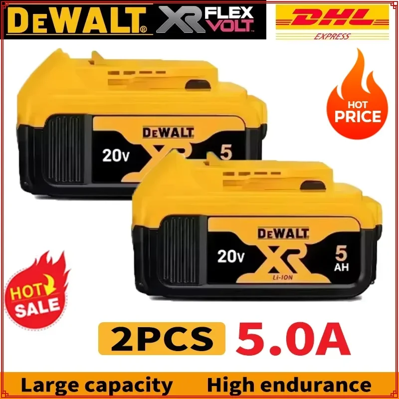 2PCS 5.0Ah DEWALT Battery 5Ah dewalt 20v battery Fits DCB206/DCB205/DCB204/DCB609/DCB184/DCB200 High Capacity
