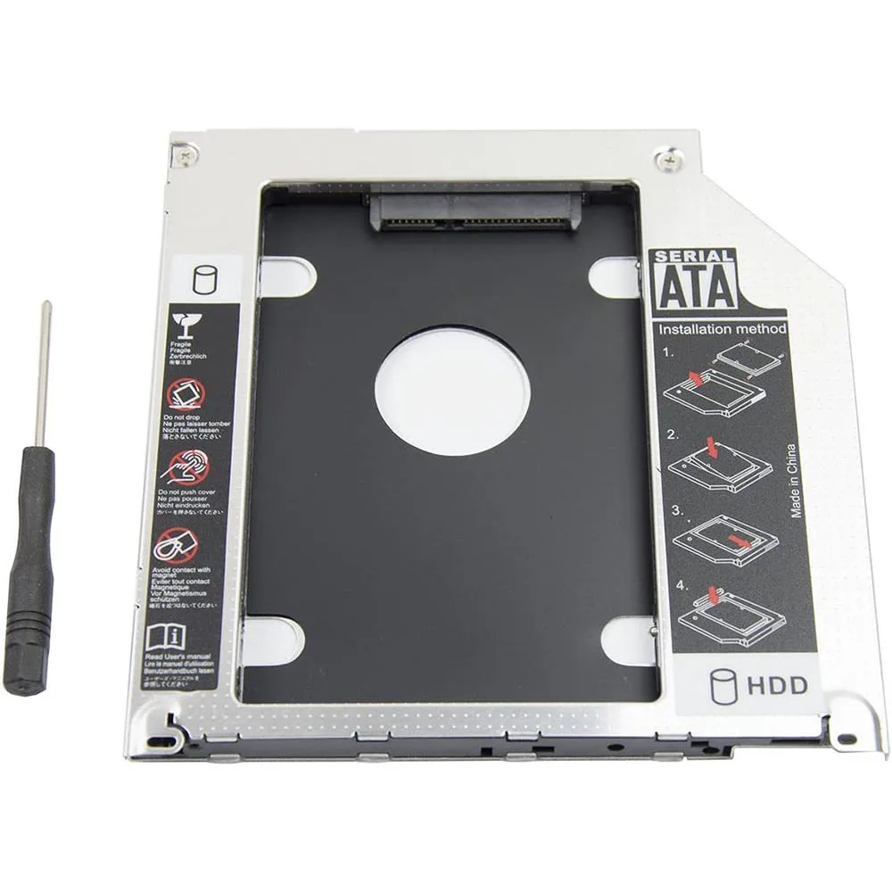 Aluminum SATA 3.0 2nd HDD Caddy 9.5mm SSD Case HDD Enclosure For Apple Macbook Pro Air 13" 15" 17" SuperDrive Optibay