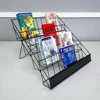 4-Tiered Wire Display Rack Books Magazines Cards Candies 18" Literature Brochure Stand Retail Store Countertop Organizer Black 3