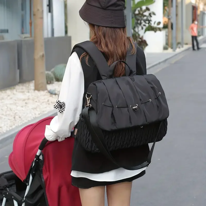 Nylon Stoff Waasserdicht, Antifouling, Grouss Kapazitéit, Portable Multifunktionelle Mammerucksak, Mamm Duebel Puppelcherswindeltasch_voghion.com