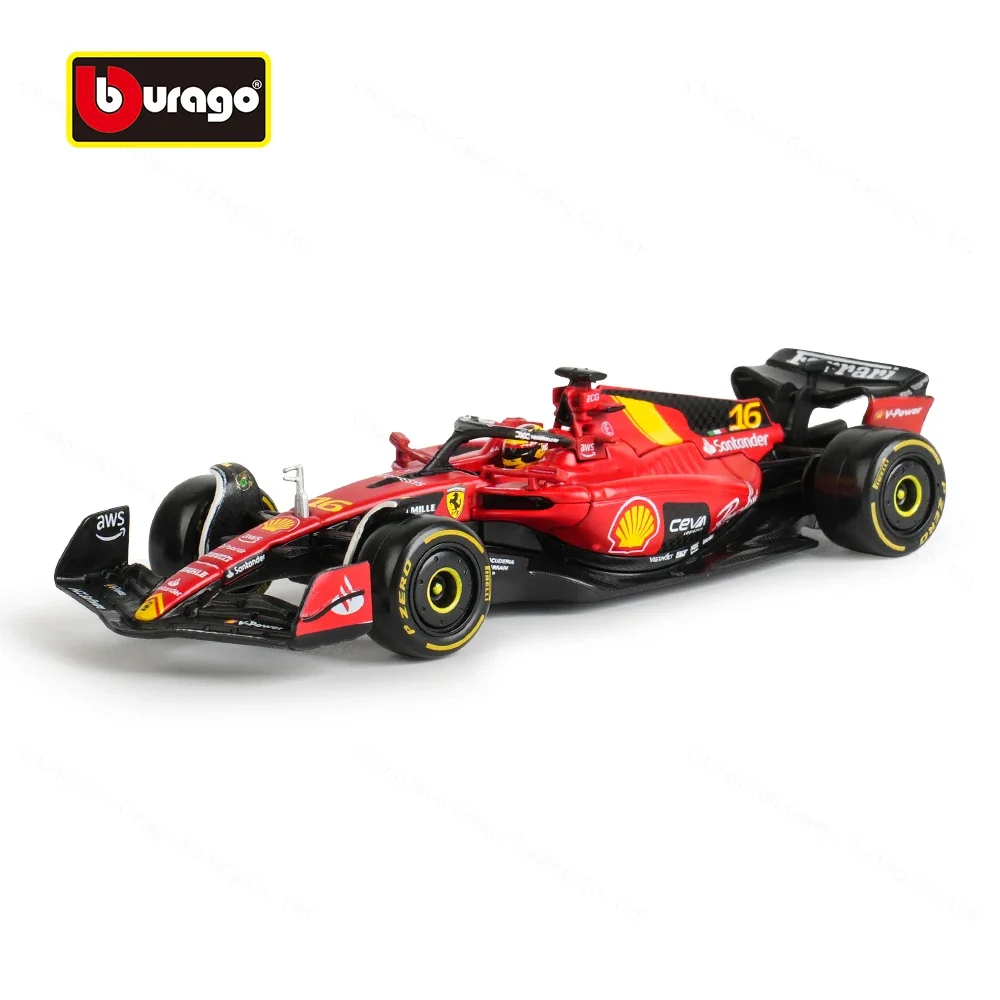 Bburago 1:43 2023 Ferrari Monza SF23 #16 F1 Formula Car Die Cast Vehicles Collectible Model Racing Toys Acrylic Box 2