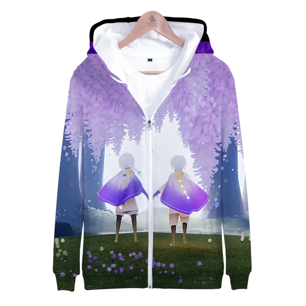 

Детские светлые толстовки Sky Game Merch на молнии, осенне-зимняя уличная одежда для мужчин и женщин, толстовка с капюшоном на молнии