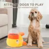 2-in-1 interactive dog toy - Yellow Duck Slow Food & Jigsaw Snack dispenser stimulates the brain anti-swallowing feeding bowl 3