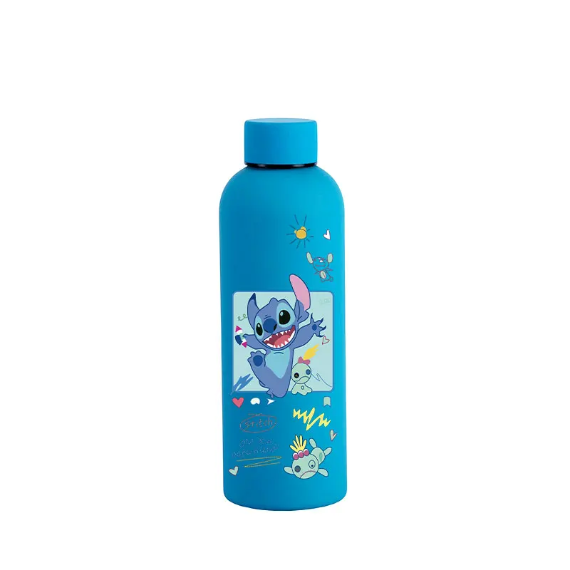 Lilo & stitch 단열 컵 엔젤 스포츠 작은 입 병, 컬러 이중층 진공, 스테인레스 스틸 콜라 커피 프로스트 병