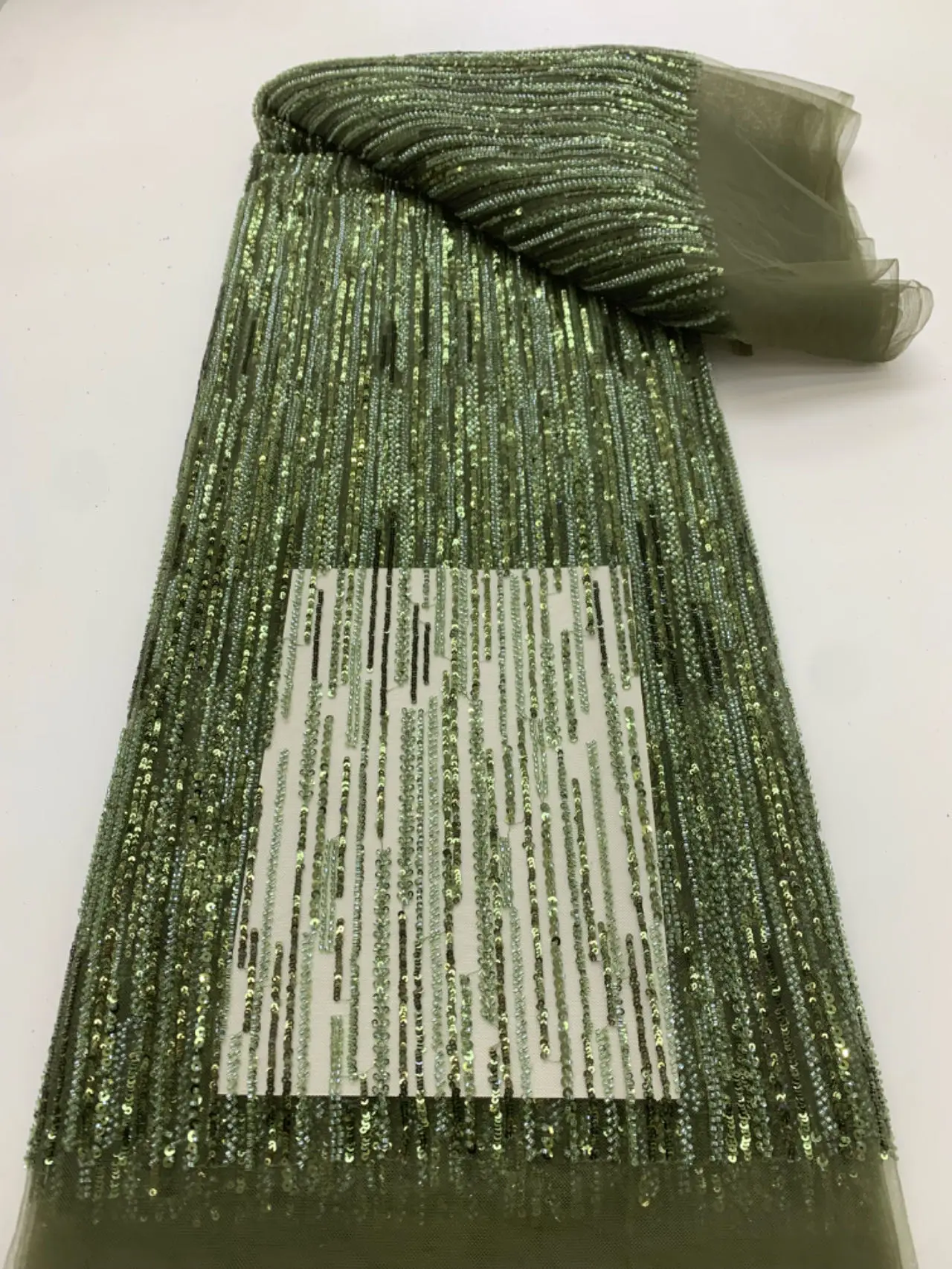 

African Lace Fabric 2024 Sequins Beaded Embroidery Groom Nigerian Bridal High Quality French Tulle Lace Fabric For Wedding