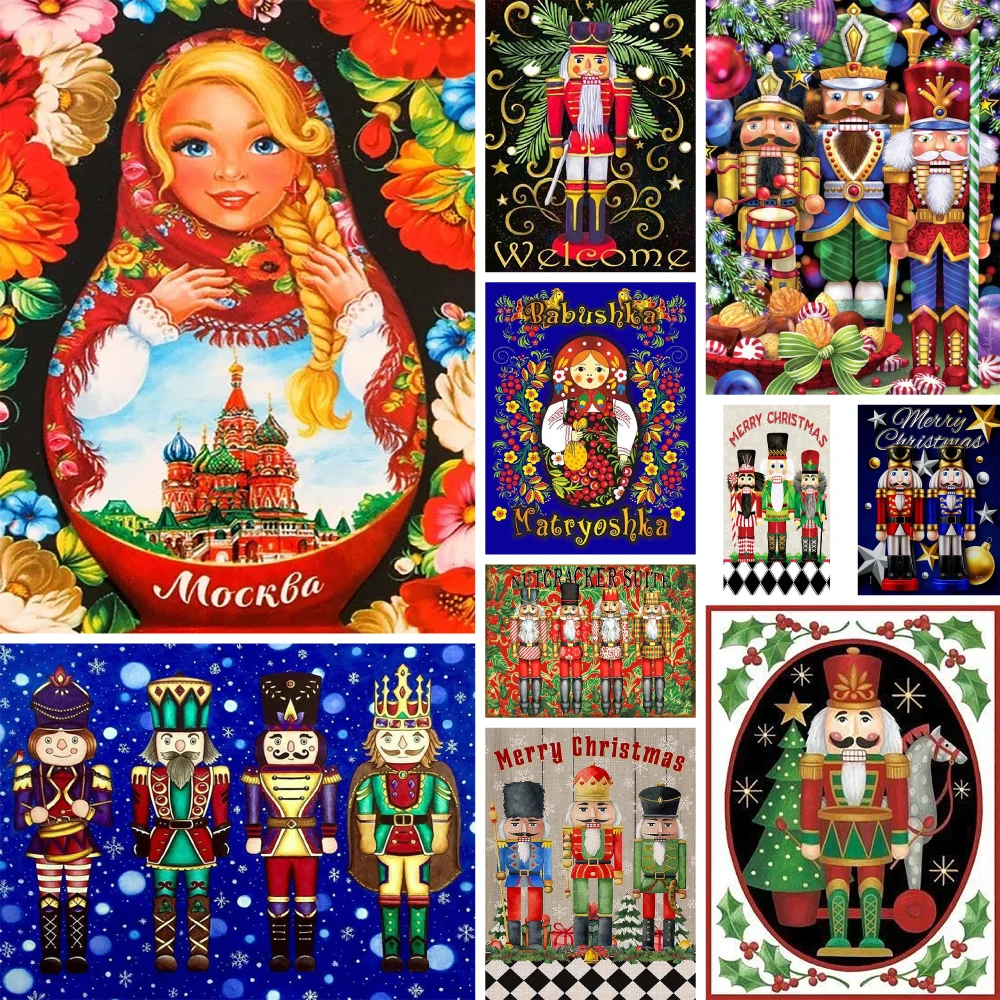 Weihnachts-Nussknacker, vorgedruckt, Kreuzstich, Stickmuster, Nähen, handgefertigt, Handarbeit, Handarbeit, Zahnseide, Magie für Erwachsene – Detail 11