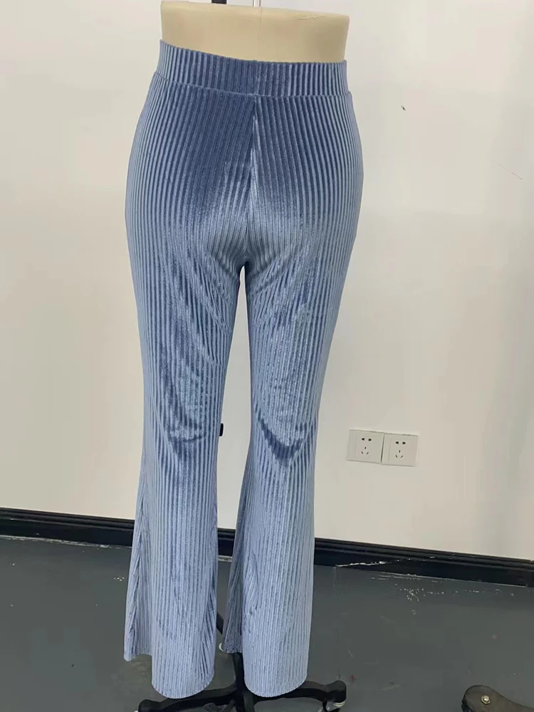 Corduroy Wide Leg Flared Pants for Women Spring Autumn