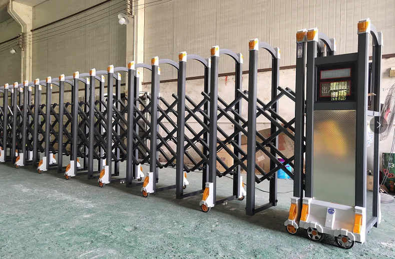 Yisu aluminum alloy electric telescopic door, electric gate, automatic contraction folding door, kindergarten community 5
