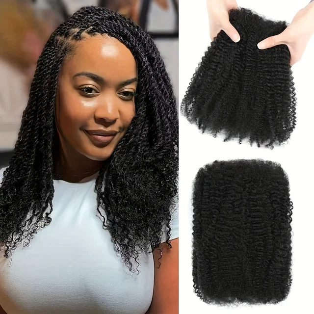 Afro Kinkys cheveux synthétiques en vrac pour Extensions de Dreadlock Loc réparation tressage torsion serré Afro crépus cheveux synthétiques pour Loc 1