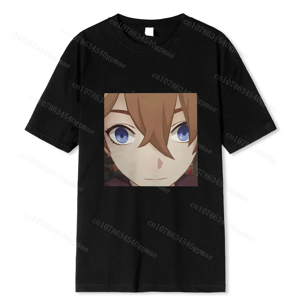 

Men's Tartaglia Face Meme Anime T-shirt Girl's Fashion T-shirt Short Sleeved Genshin Impact Game T-shirt O-neck Top Free Shippin
