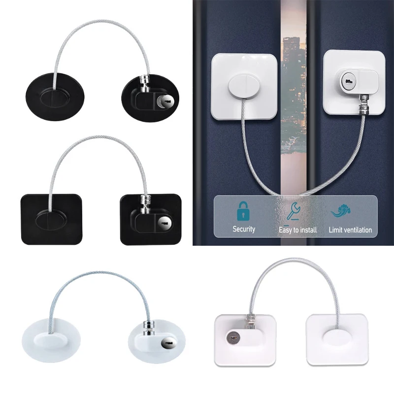 Child Safety Lock 1 Pc Cabinet Fridge Door Lock Stainless Steel Cable Protection Kids Baby Home Window Strong Fix cabinet lock child lock door lock refrigerator lock door window lock safety lock refrigerator door lock