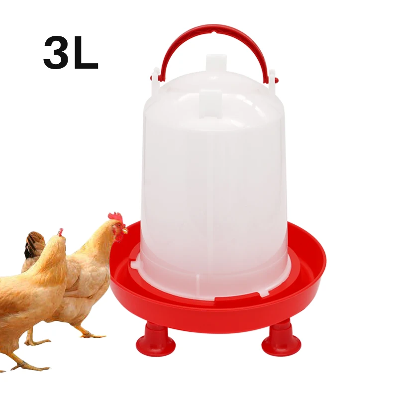Poultry Water Dispenser Poultry Drinking Cups Poultry Waterer Animal Drinking Bowl Automatic Chicken Drinking Goblet Bucket 3L Capacity Plastic Poultry Rooster Hen Feeding Device Farm Animal Watering Supplies