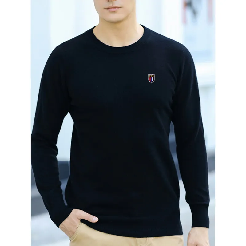 Plus Size 5XL Wool Men's Sweater O-neck Knitted Long Sleeved Pullover Solid Color Casual Fashion Male Winter Cashmere Sweater 2