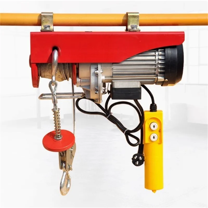 220V Electric Hoist with Wired/Wireless Remote Control Lifting Crane Cable Hoist Winch for Boat Car Garage Elevator