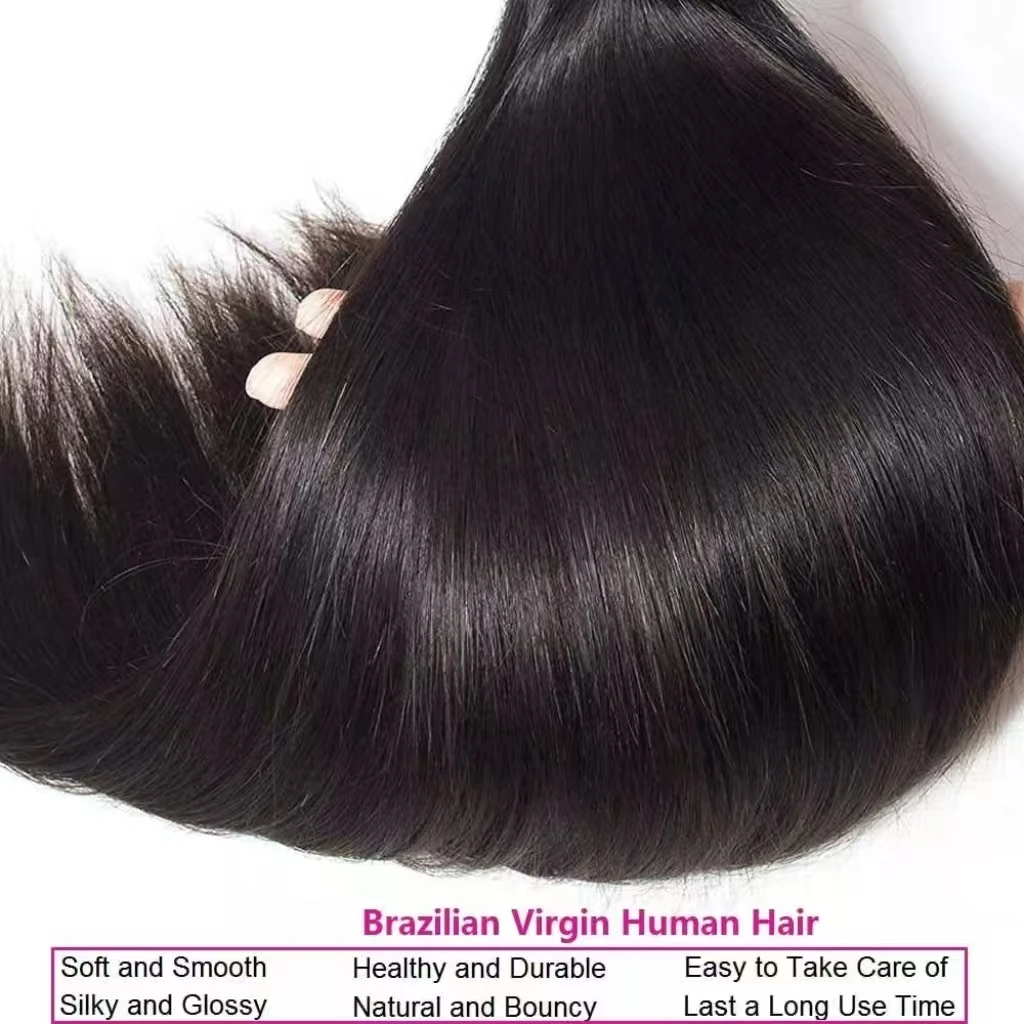 30 40 Inch Bone Straight Bundles Deal Brazilian Virgin Human Hair 3 4 Bundles Raw Hair Extensions Natural Color Remy 4