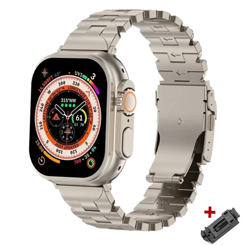 Ultra Titanium Strap For Apple Watch Band 49mm Series 9 8 7 45mm Luxury Business Band For iWatch 6 5 4 44mm 42mm Metal Bracelet