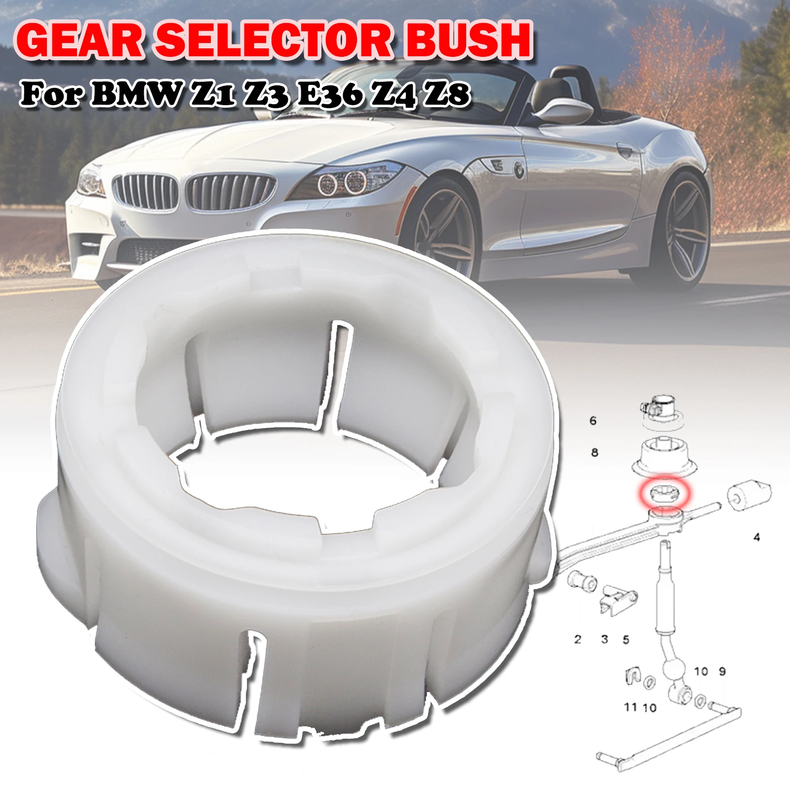 For BMW Z1 Z3 E36 Z4 Z8 Manual Shifter Ball Cup Pivot Bushing Shift Tower Bushing For Shift Lever Pivot 25111469397 25111220608
