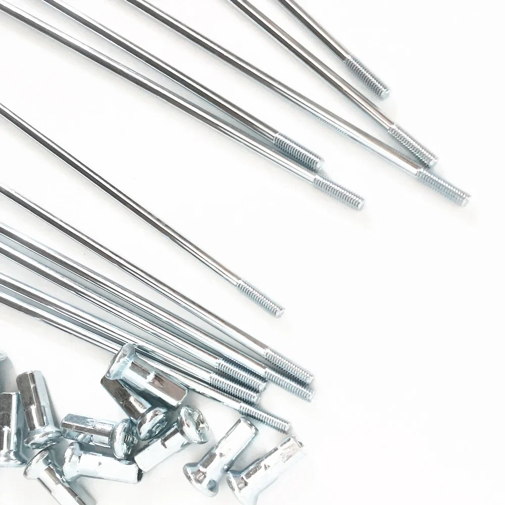 36pcs/lot E-bike Spoke 10G Motorcycle wire Diameter 3.18mm Length 95-225mm Bicycle spokes #45 Steel + nipples Bicycle Spokes
