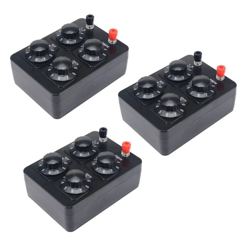 

3x0-9999 Ом простая коробка сопротивления прецизионный переменный десятиэтапный резистор обучающий инструмент