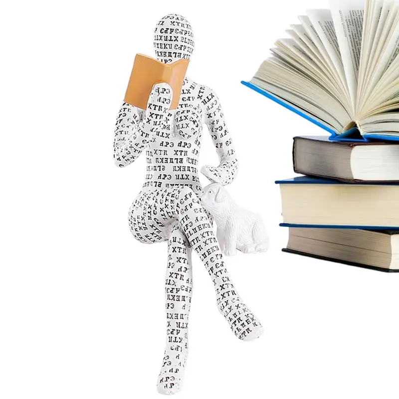 

Reading Women Figure Resin Abstract Female Thinker Statue mini Resin Statue Bookshelf Ornament Decorative Figure Desktop